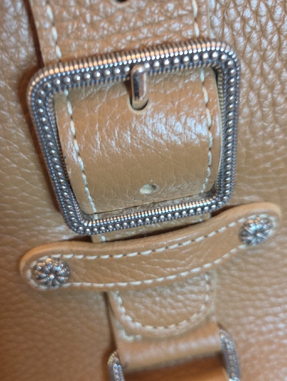 Brighton Tan Pebbled Leather Shoulder Bag with Heart Charm - Picture 14 of 14